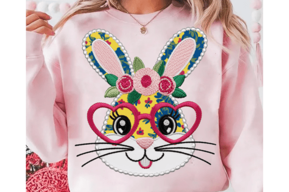 Download Floral Bunny Patchwork PNG, Trendy Easter - Premium Resources