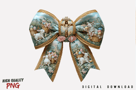 Download Christian Easter Bunny Coquette Bow PNG - Premium Bundle
