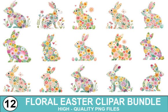 Download Floral Easter Clipart Bundle - PNG Files - Premium Resources