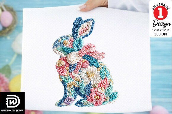 Download Faux Yarn Easter Floral Bunny PNG - Premium Bundle